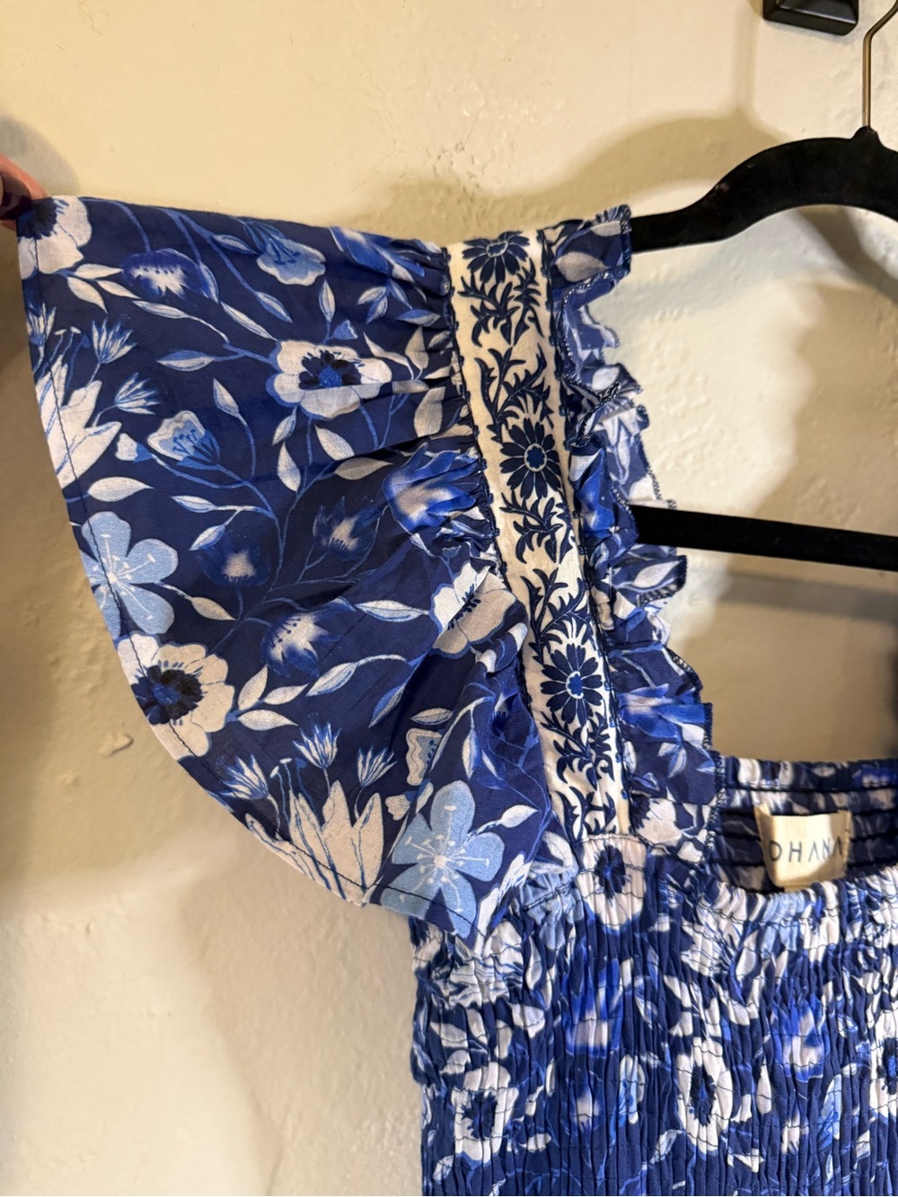 Sohana Blue Floral Smocked Maxi Dress - Picture 6 of 9